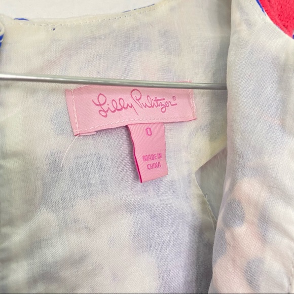 Lily Pulitzer Floral Blue and Red Sleeveless Dress - Picture 4 of 11